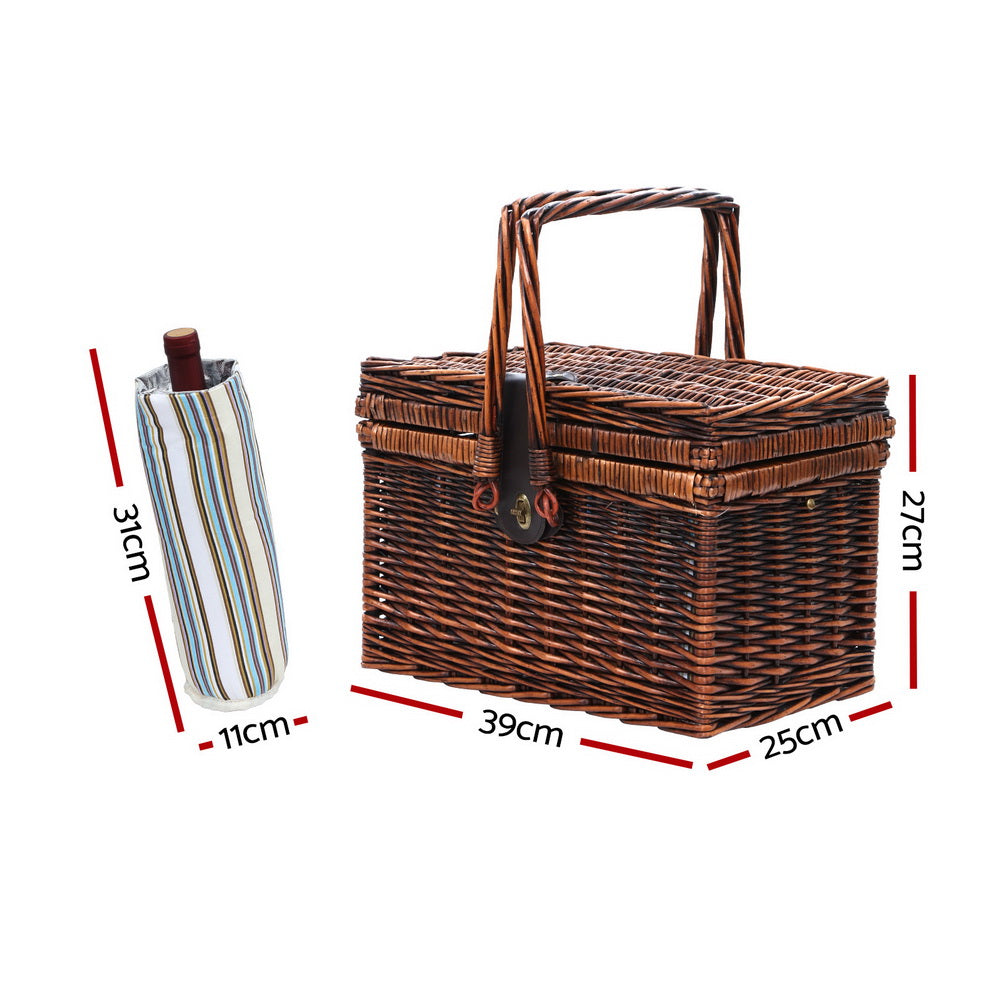 Luxury 4 Person Picnic Basket with Insulated Bag – Perfect for Outdoor Dining