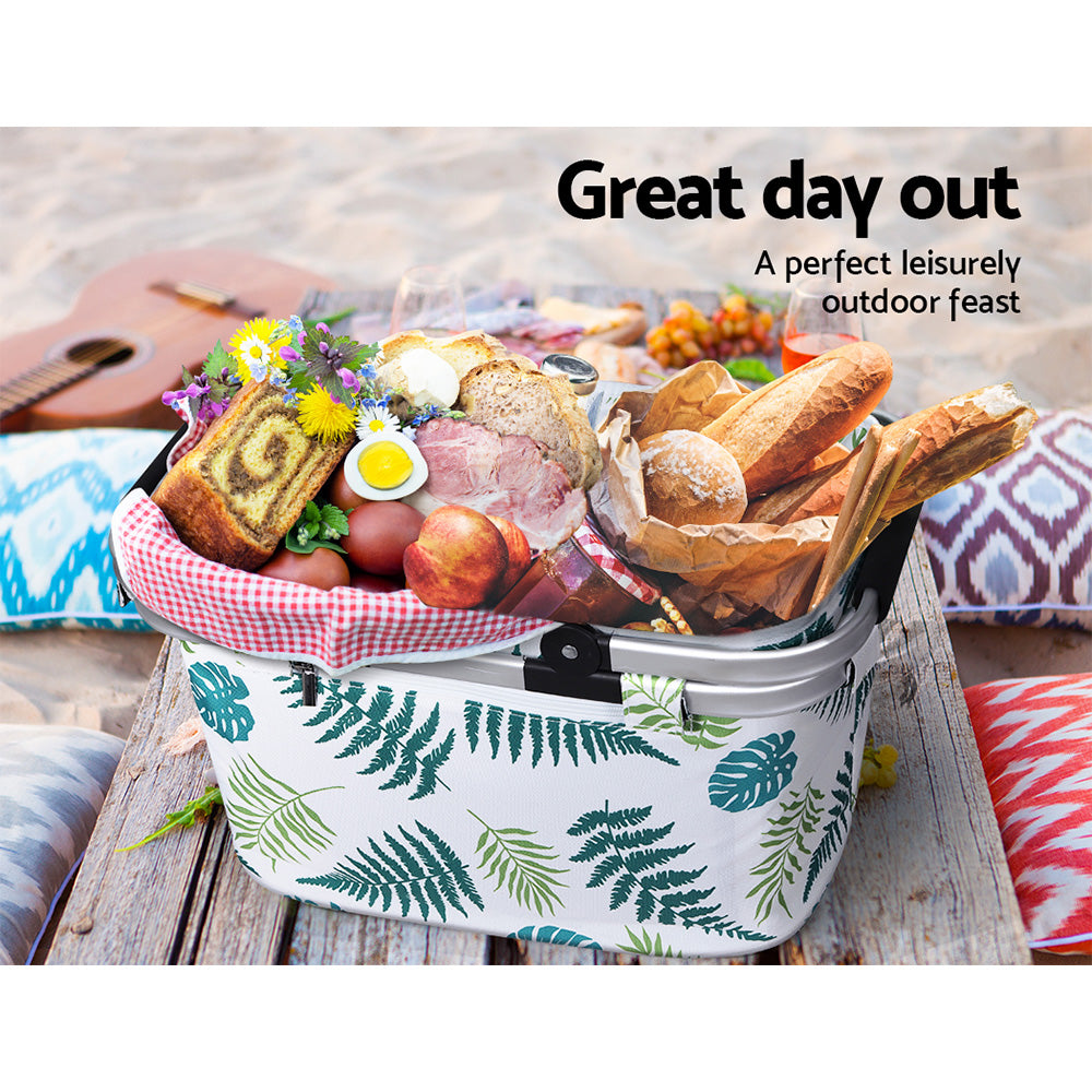 Alfresco Picnic Basket – Your Perfect Companion for Outdoor Adventures - Tropical Leaves