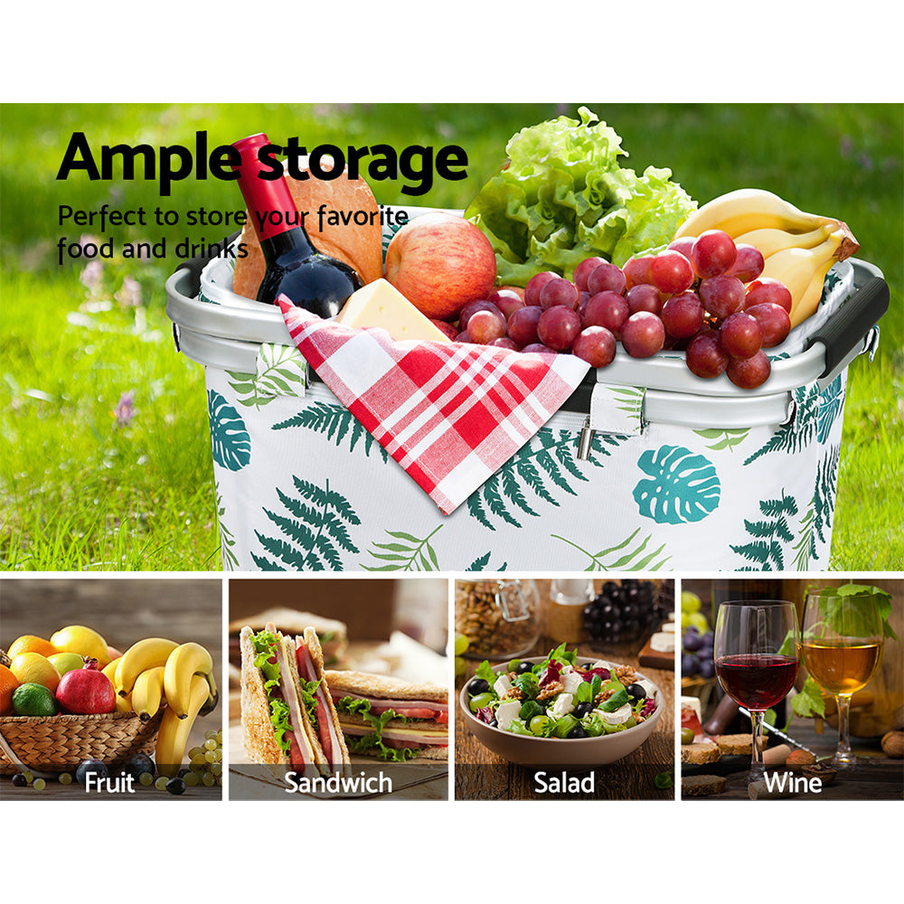 Alfresco Picnic Basket – Your Perfect Companion for Outdoor Adventures - Tropical Leaves