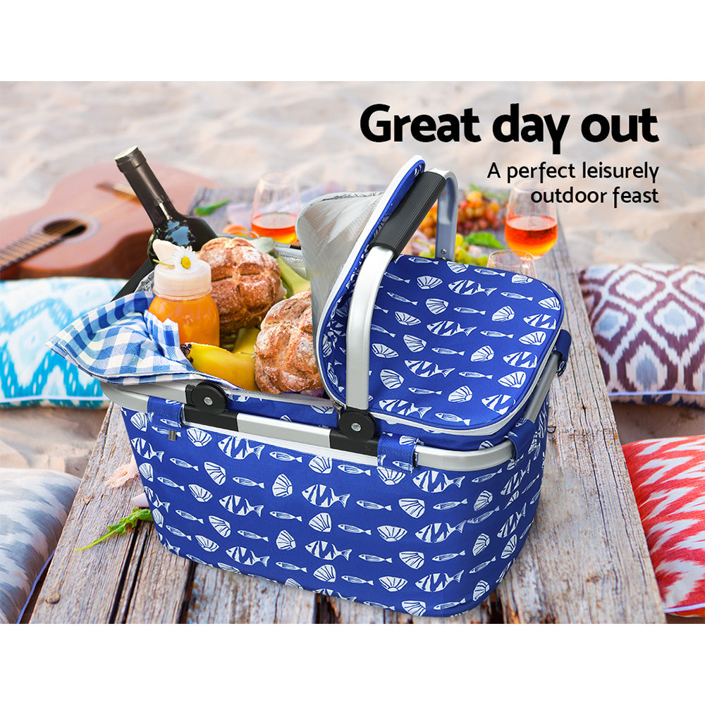 Alfresco Insulated Picnic Basket – Perfect for Outdoor Adventures - Blue Sea Life