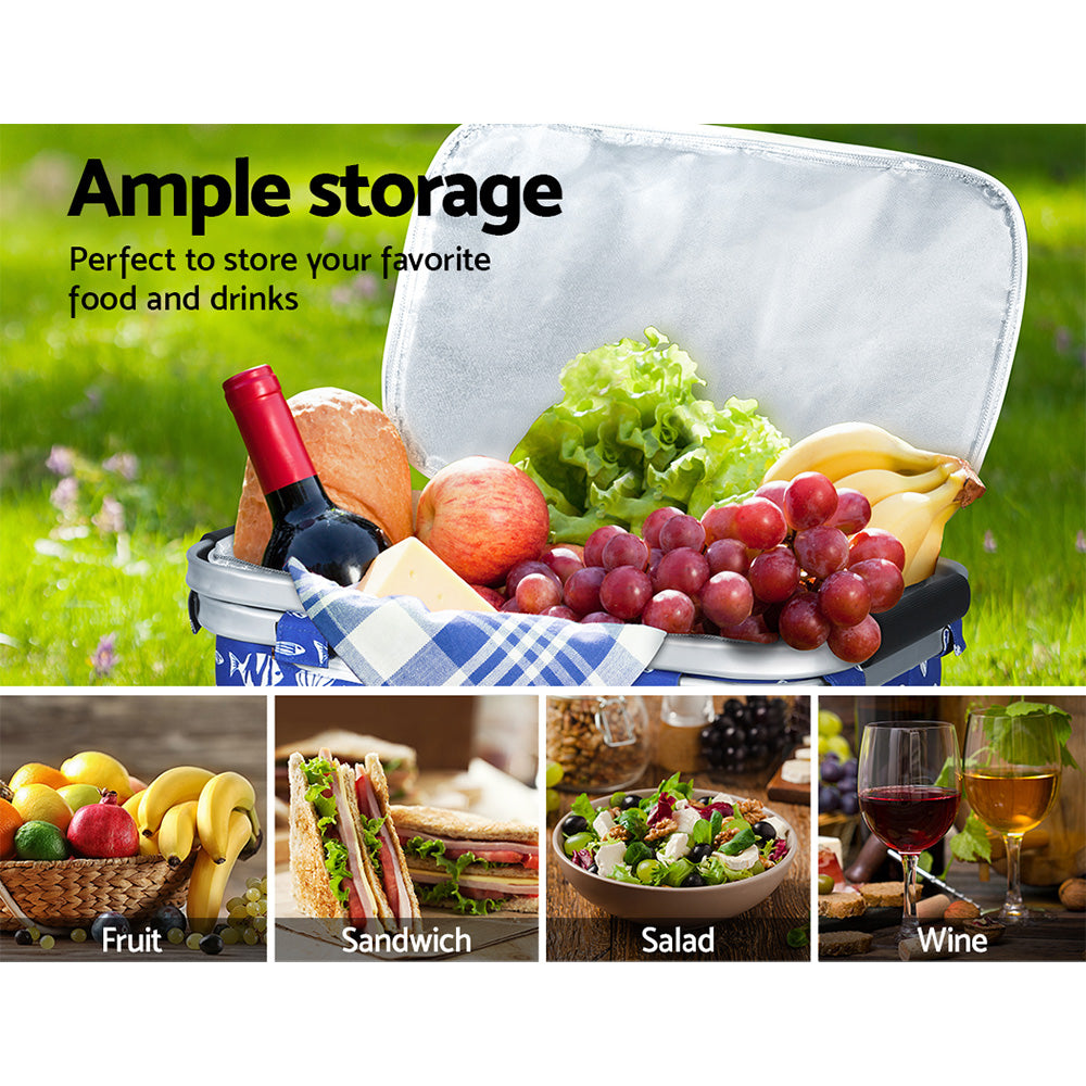 Alfresco Insulated Picnic Basket – Perfect for Outdoor Adventures - Blue Sea Life