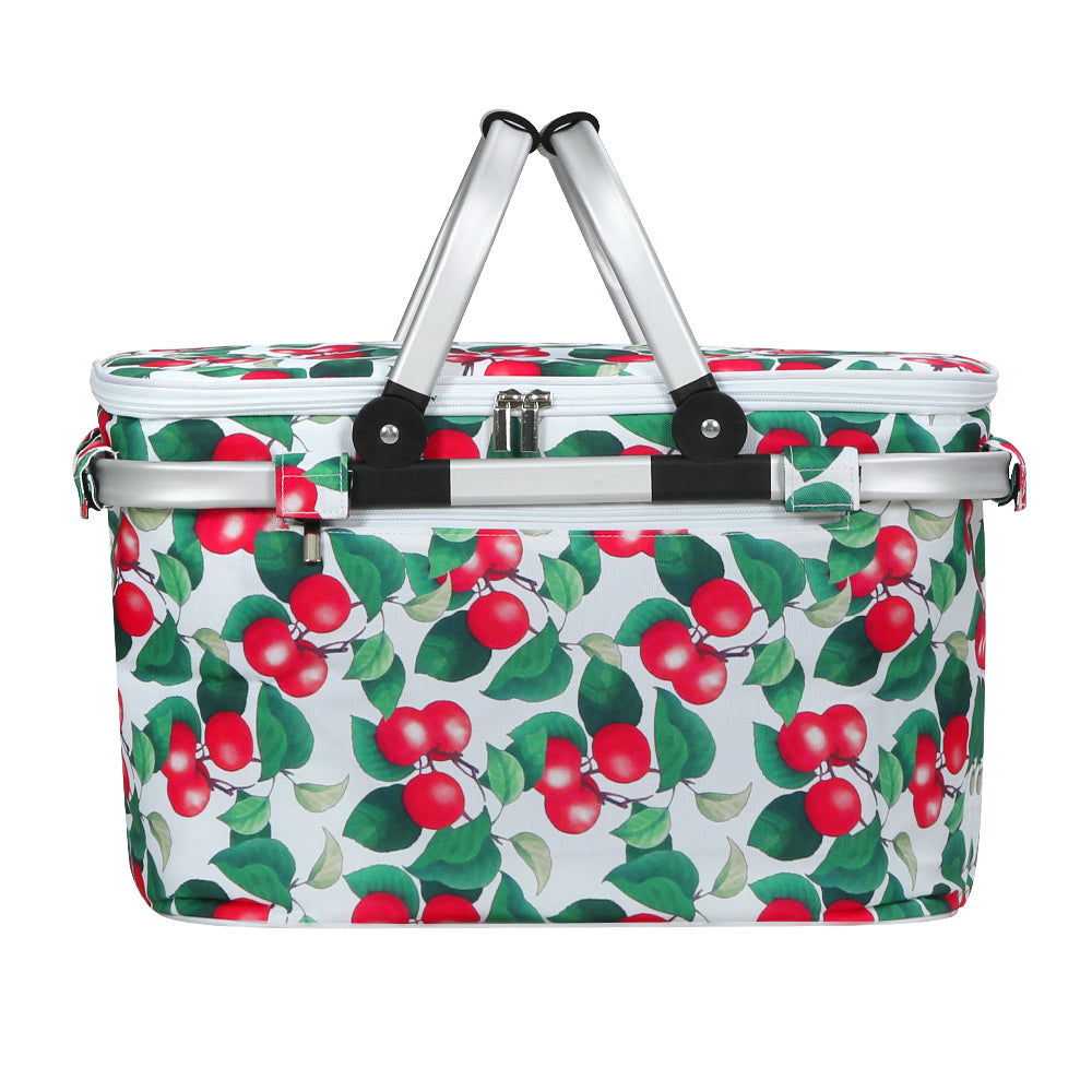 Alfresco Insulated Picnic Basket – Perfect for Outdoor Adventures - White Cherries
