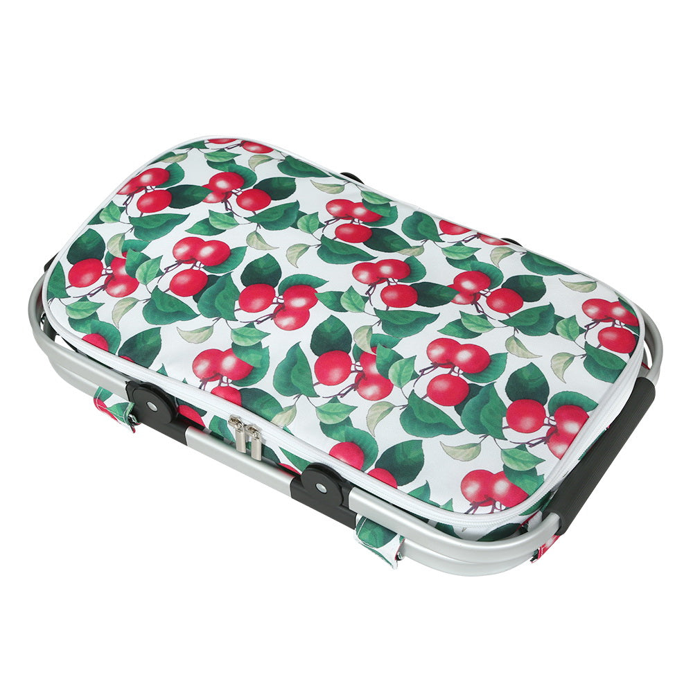 Alfresco Insulated Picnic Basket – Perfect for Outdoor Adventures - White Cherries