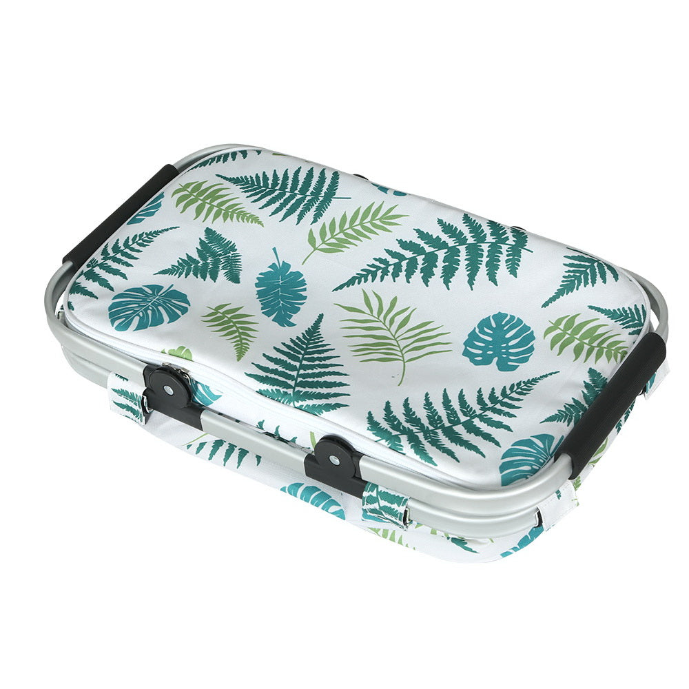 Alfresco Insulated Picnic Basket – Perfect for Outdoor Adventures - Tropical Leaves